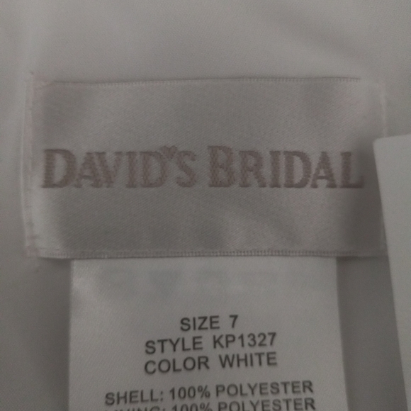 David's Bridal White Floral Girl, Communion, Party, Formal Dress Size 7 NWT - Picture 3 of 10